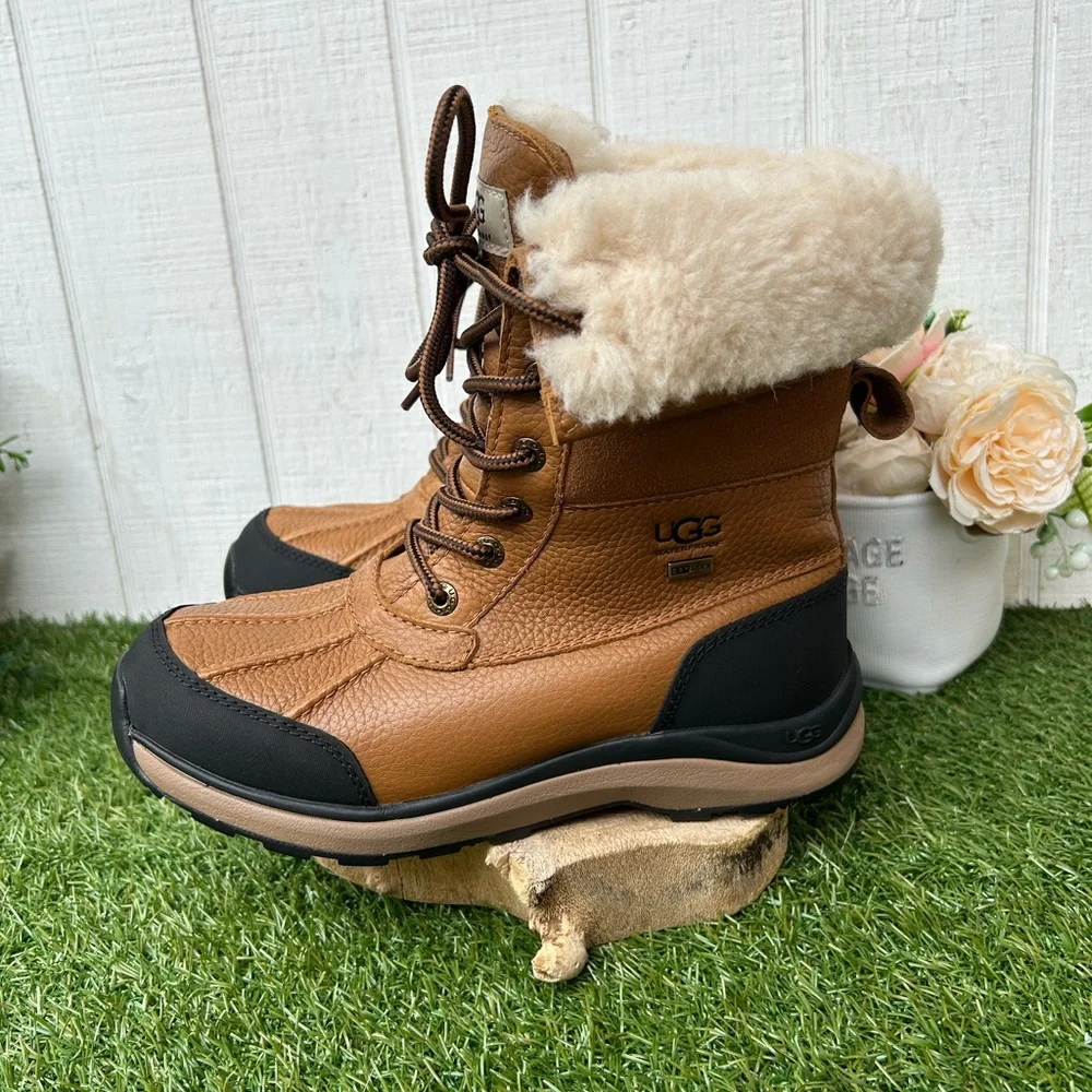 UGG Adirondack III Water Resistant Bootie Color: Chestnut WOMEN Sz 6 $250 gently
